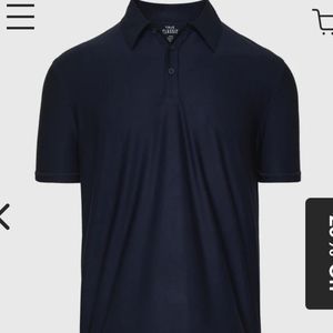 True Classic Polo Collard Tee 3 Button Down Black Large New With Tags